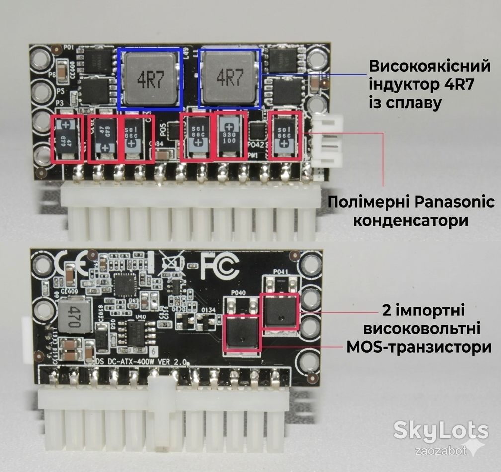 DC-ATX модуль живлення 400W 8pin CPU+8pin GPU      (Pico, ITX, SFF, HTPC, NAS) - фото фото фото 1