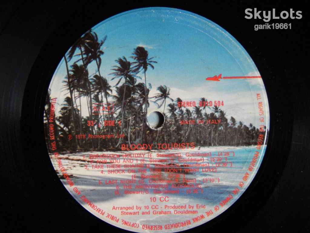 10cc – Bloody Tourists  (Mercury – 6310 504, Italy) EX/EX - фото фото фото 3