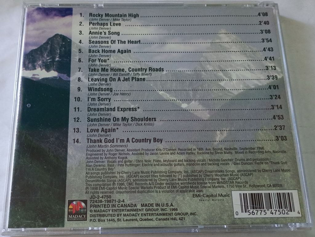 JOHN DENVER The Best Of John Denver CD USA &amp; Canada - фото фото фото 2