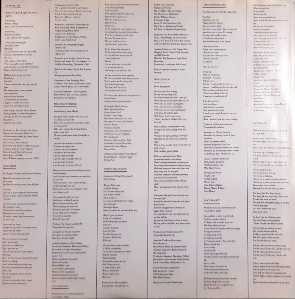 Natalie Cole - Evarlasting - 1987.  (LP). 12. Vinyl. Пластинка. U.S.A. - фото фото фото 3