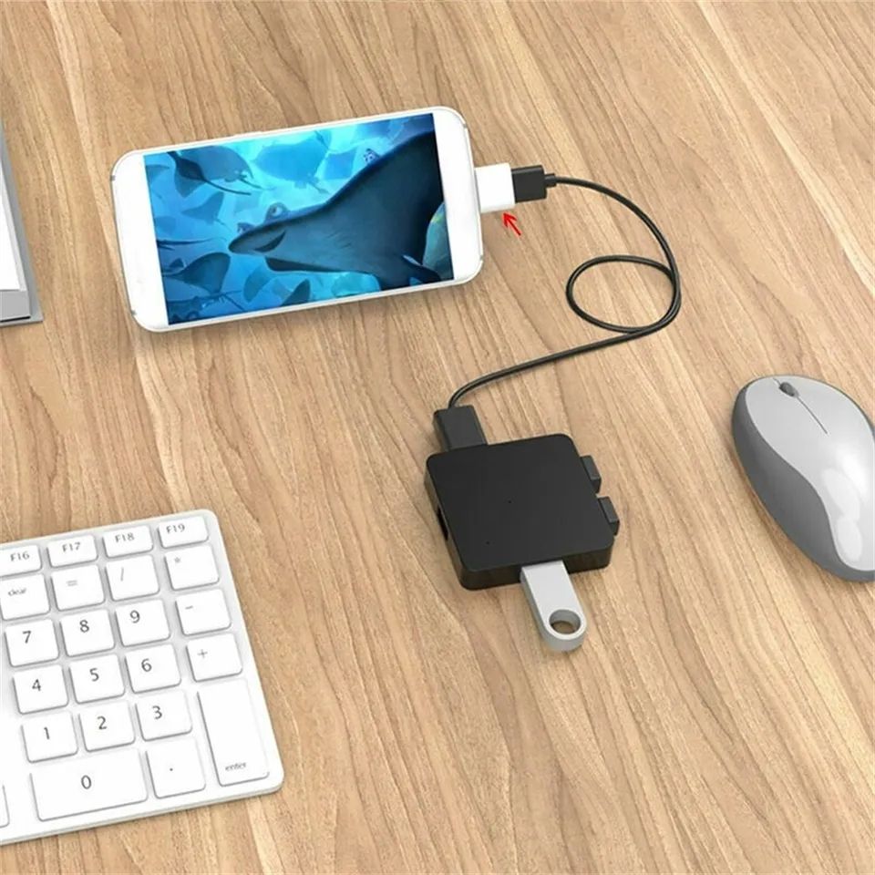 НОВЫЙ Переходник USB-адаптер USB к Мicro USB Белый/Чёрный - фото фото фото 3
