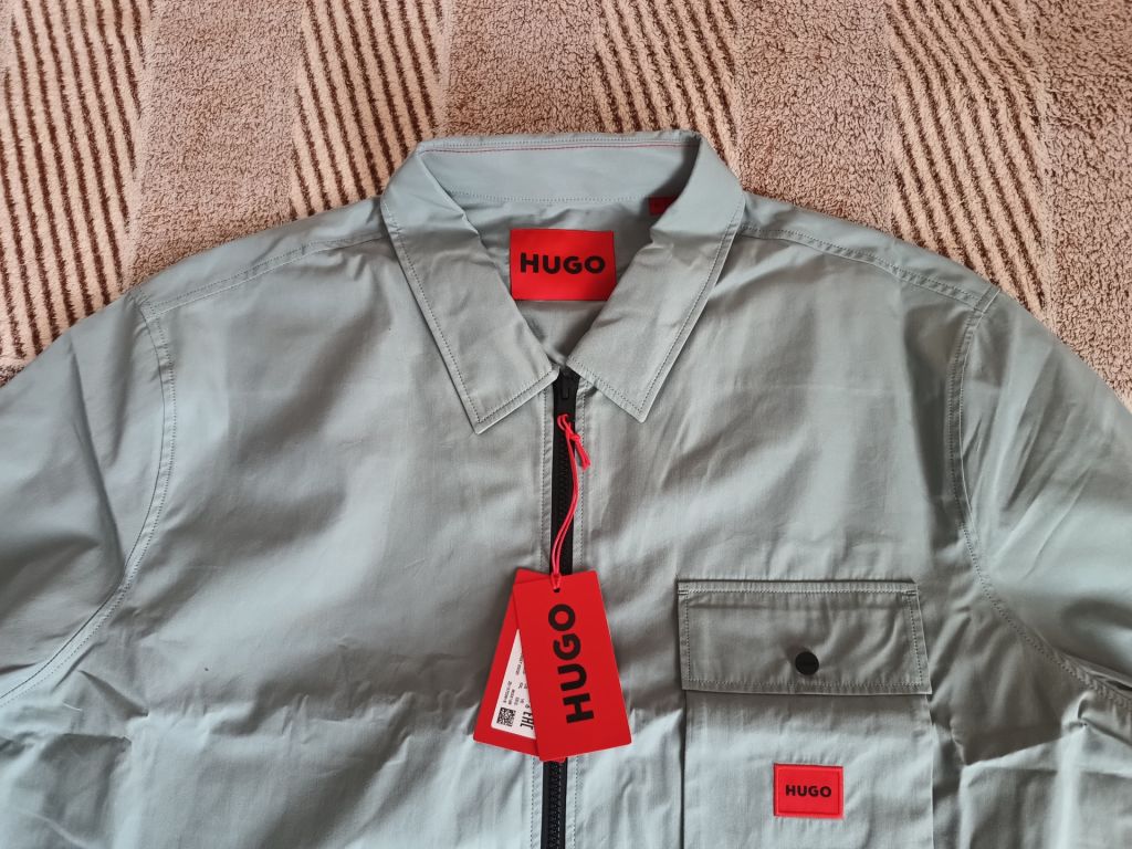 Вітровка Hugo Cotton Mix Canvas Zip Up Overshirt - фото фото фото 4