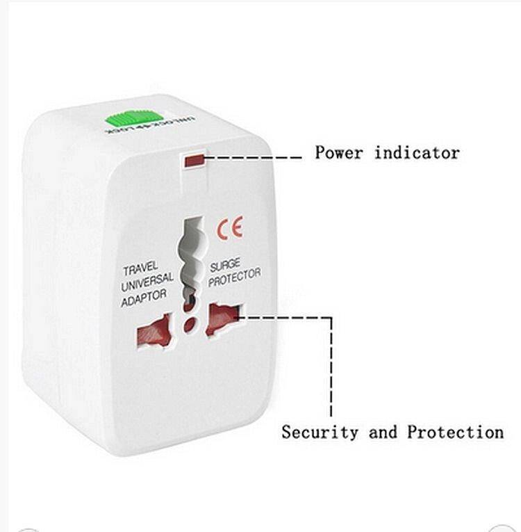Туристический дорожный сетевой переходник Travel Universal Adaptor Surge Protector - фото фото фото 1