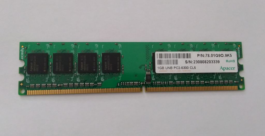 Apacer DDR2 1Gb  PC5300    ( 667MHz ) 78.01G9O.9K5 - фото фото фото 0