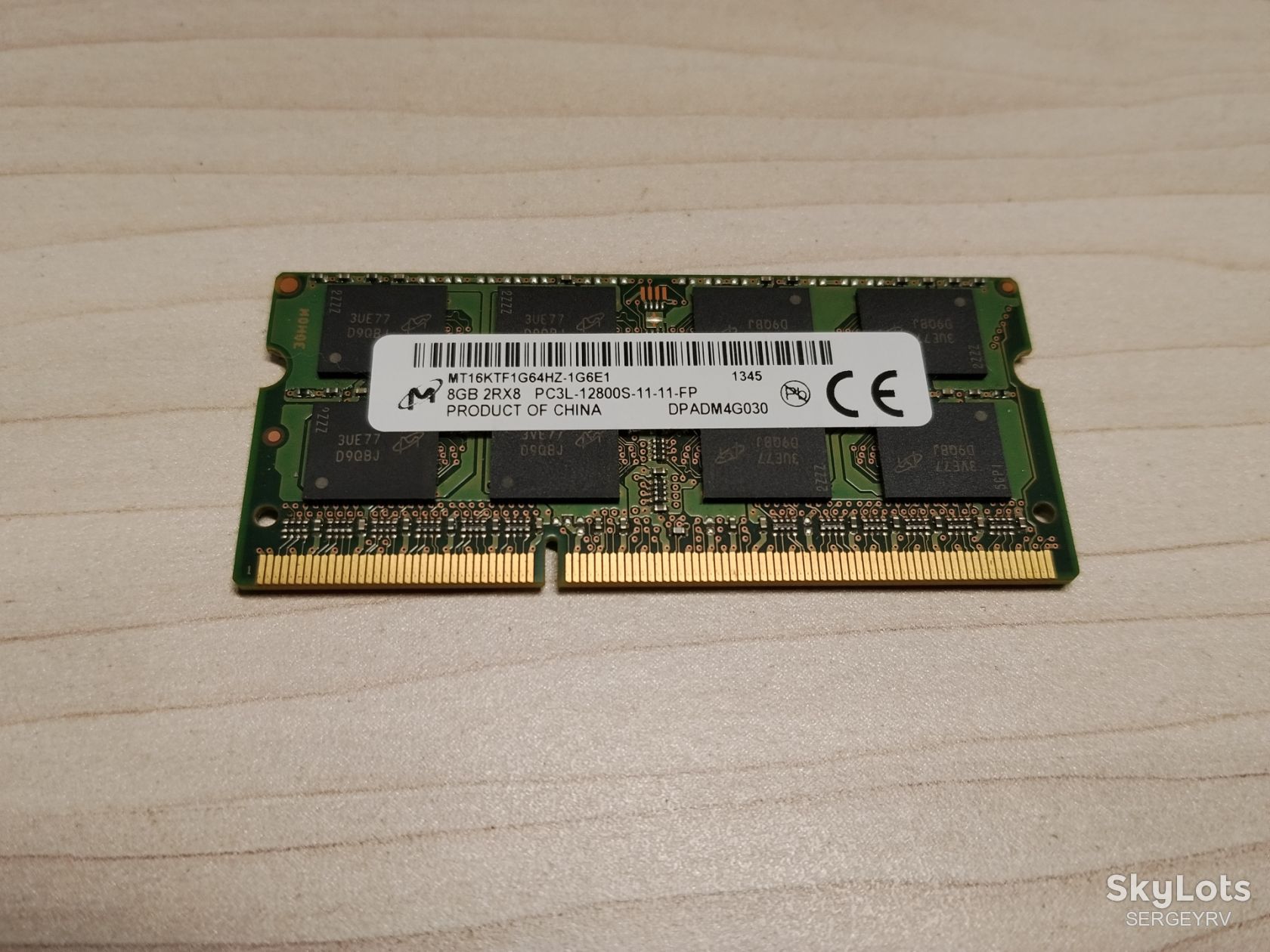 Оперативна пам'ять для ноутбука Micron 8Gb DDR3L-12800S - фото фото фото 0