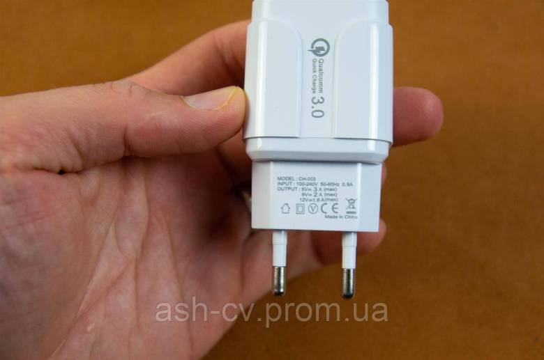 Зарядний пристрій, USB, 3A, QC 3.0, QC 4.0, White - фото фото фото 3