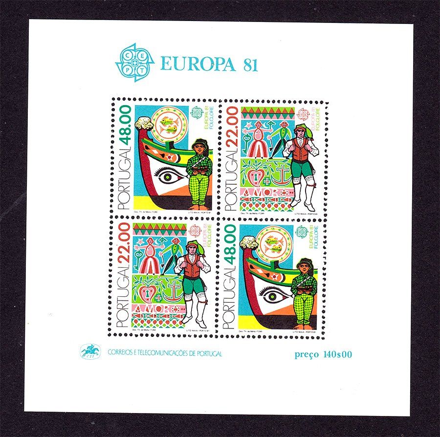 Португалия  1981 г MNH - СЕРТ -  марки + блок - фото фото фото 1