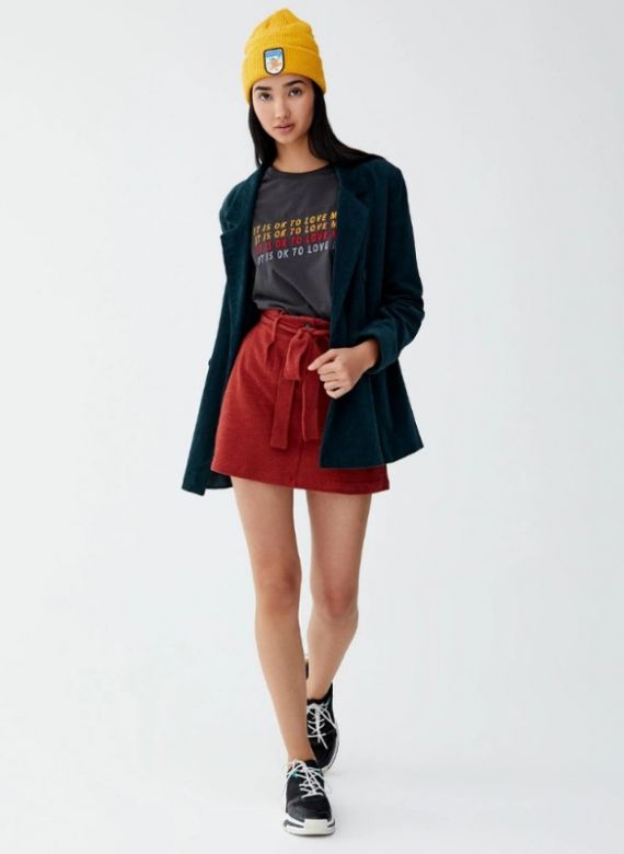 Міні спідниця під пасок pull&amp;amp;bear висока посадка фактурна баво... - фото фото фото 1