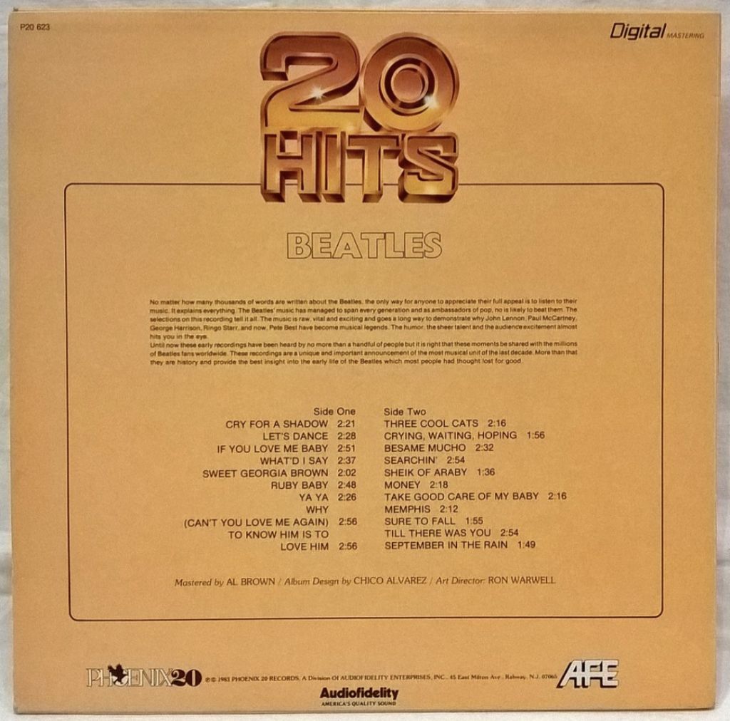 The Beatles - 20 Hits - 1961-62.  (LP). 12. Vinyl. Пластинка. USA. - фото фото фото 1
