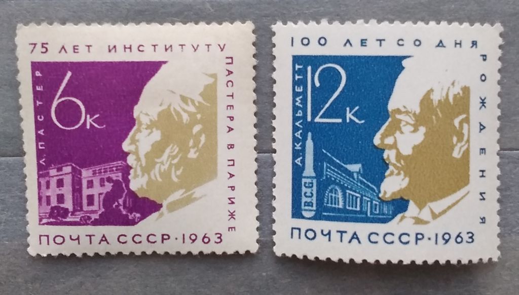 СССР 1963 г - 75 лет институту Пастера в Париже, негаш - фото фото фото 0