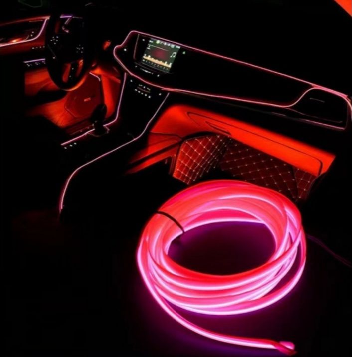 Підсвітка неонова для авто від прикурювача Декоративна світлодіодна стрічка рожева 5 м - фото фото фото 7