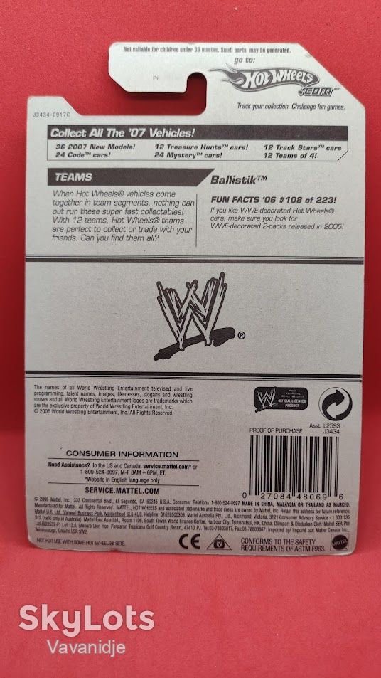 Hot Wheels WWE Ballistik 1:64 Scale 2007 - Малайзия - 29 - фото фото фото 3