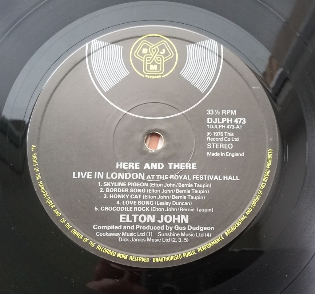 ELTON JOHN Here And There LP VG - фото фото фото 2