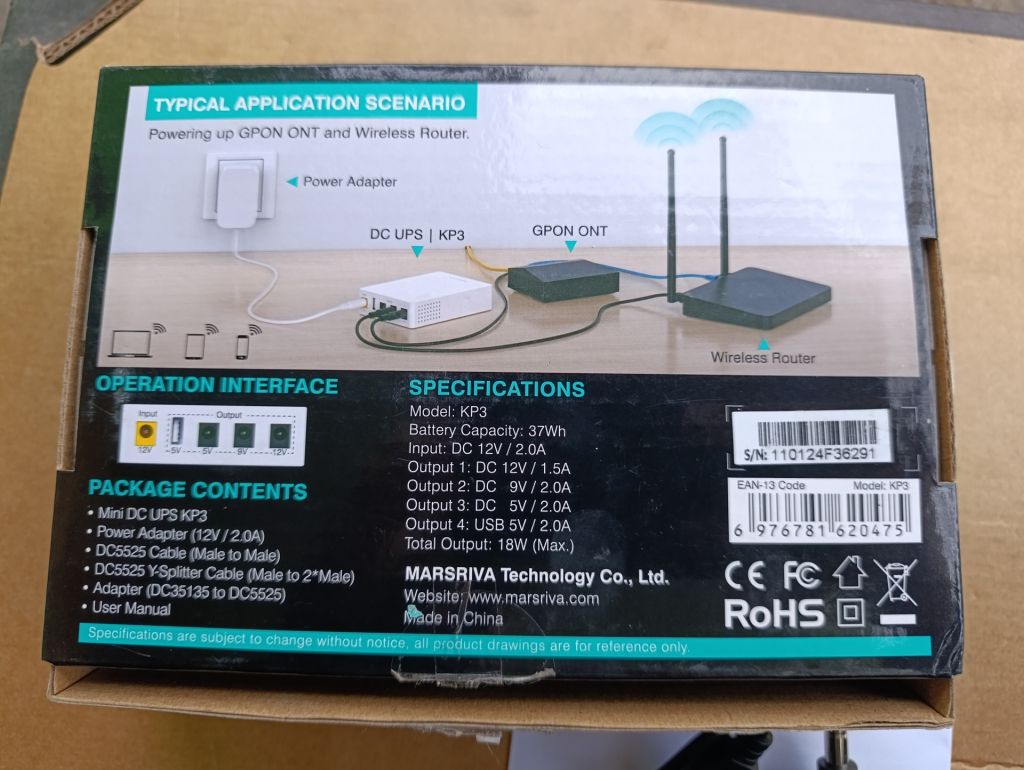Новый ДБЖ для роутера ONU MARSRIVA 10000mAh Smart Mini DC UPS KP3 - фото фото фото 7