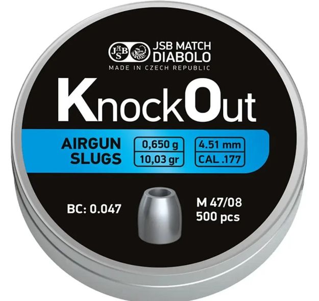 Кулі для пневматики JSB Knock Out Slugs  (4,51мм, 0,65г, 500 шт) - фото фото фото 0
