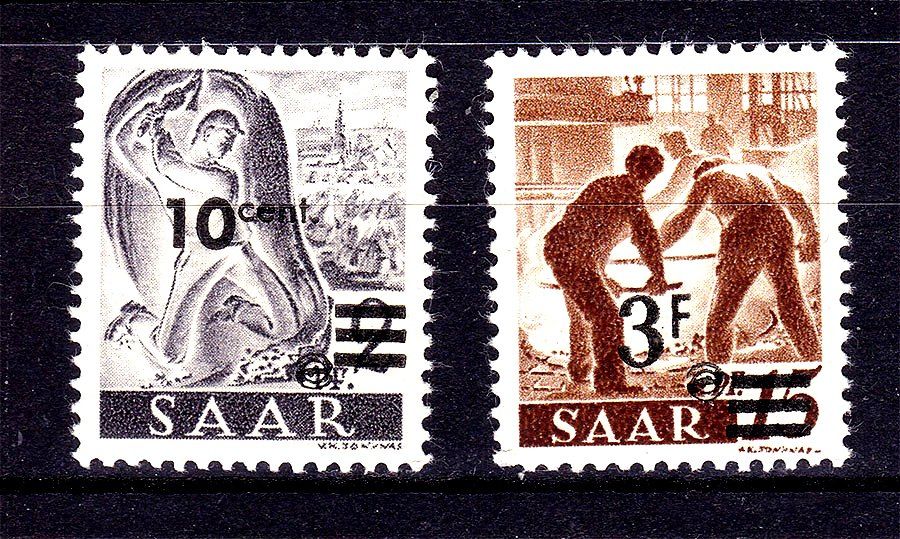 СААР / SAAR 1947 г MNH - надпечатка - фото фото фото 0