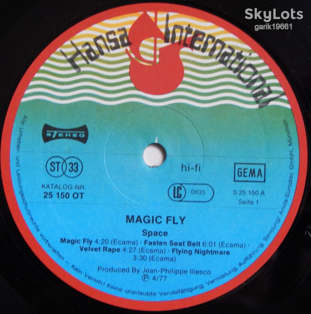 Space – Magic Fly  (Hansa International – 25 150 OT, Germany) EX+/NM- - фото фото фото 2