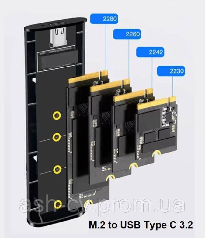 Адаптер, кишеня, SSD, M.2, NVMe, USB, CoolFish, 10Gbps - фото фото фото 3