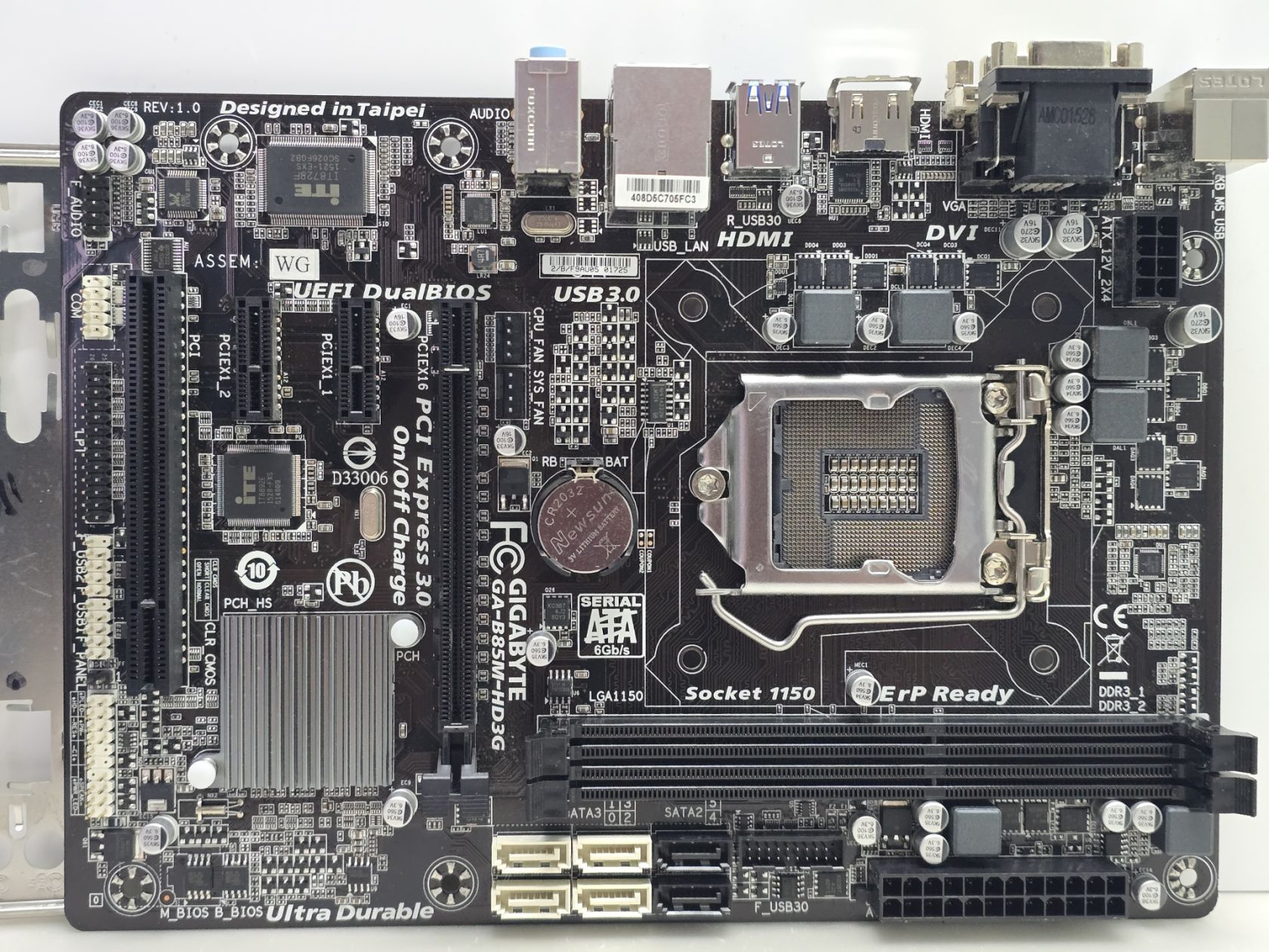Материнська плата Gigabyte GA-B85M-HD3G     (Socket 1150,HDMI,DDR3,б/в) - фото фото фото 0