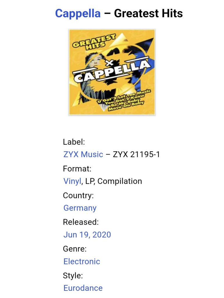 Cappella - Greatest Hits - 1989-98.  (LP). 12. Vinyl. Пластинка. Europe. S/S. - фото фото фото 2