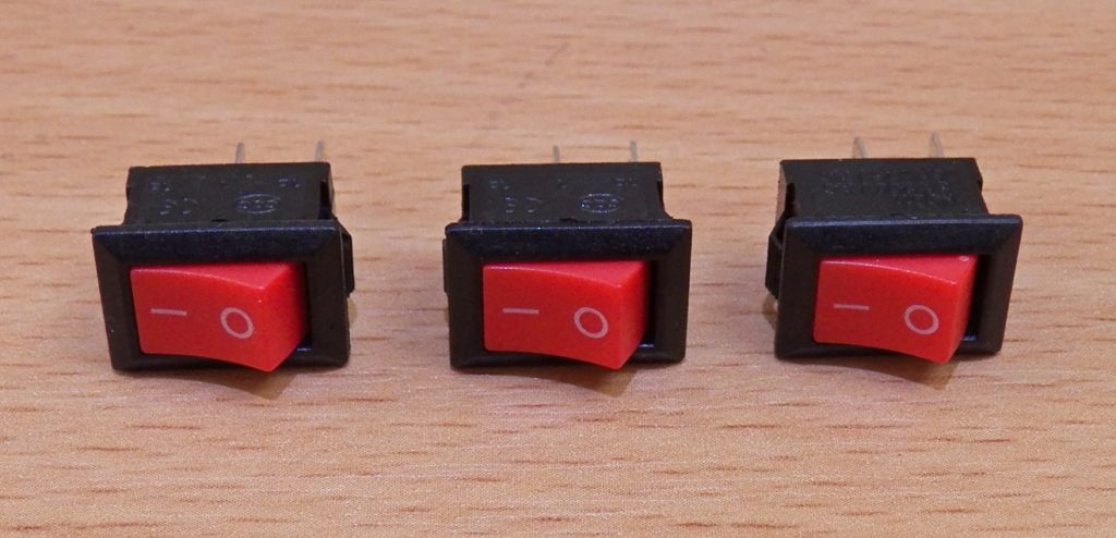Перемикач mini 2 pin 3A 250V NEW Black/Red - фото фото фото 1
