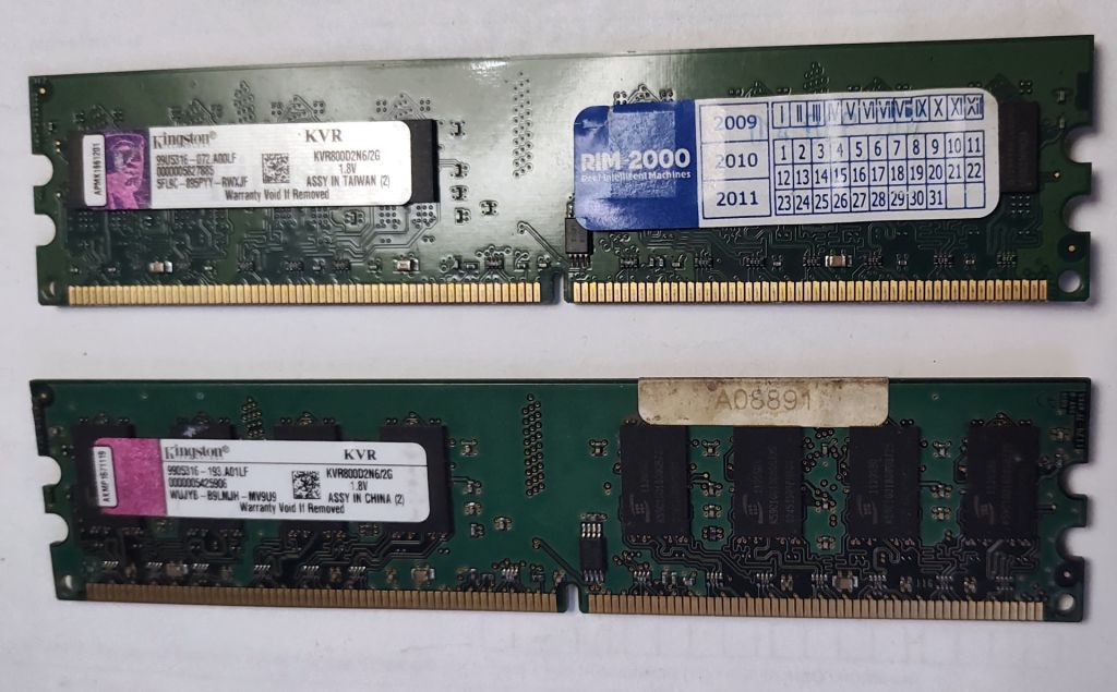 2х Kingston DDR2-800 PC2-6400 KVR800D2N6 2х2Gb 2хГб 4Гб - фото фото фото 0