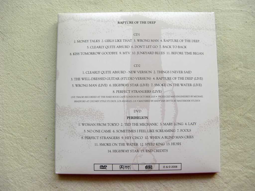 CDLP Deep Purple.  Rapture of the Deep/Perihelion. 2CD+DVD. 2001/2005/2008. - фото фото фото 5