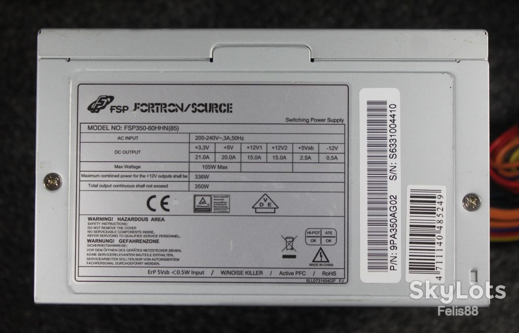 БП Блок питания АТХ 350W - FSP FSP350-60HHN (85) - РАБОЧИЙ - фото фото фото 1