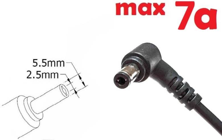 Dc кабель для блока питания 5.5x2.5mm (7a) (1.2m) (A class) 1 день гар. - фото фото фото 0