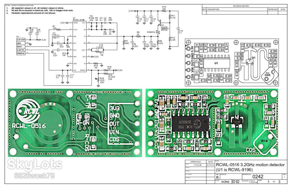 RCWL-0516 микроволновый датчик движения   (модуль Доплера) Arduino Microwave Radar Sensor Interfacing - фото фото фото 2