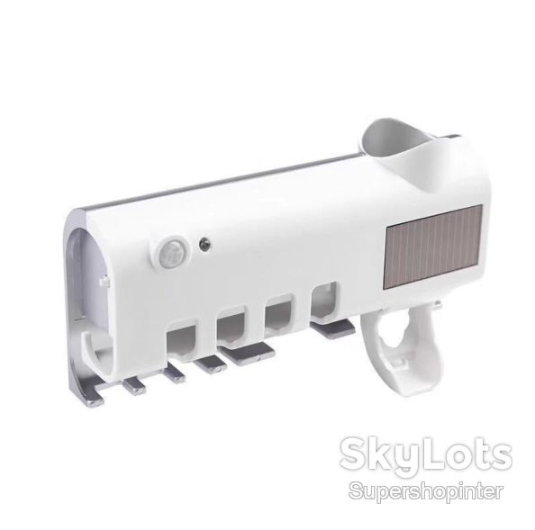 Держатель зубных щеток Brush Sterilizer, Белый / Диспенсер для зубной пасты / Уф стерилизатор - фото фото фото 1