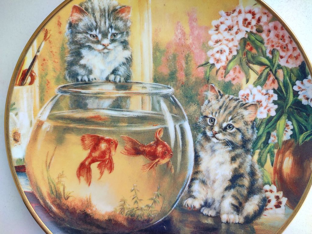 "КОТЕНОК. КОТ" коллекционная декоративная тарелка "FRANKLIN MINT" Португалия фарфор РЕДКАЯ!!! - фото фото фото 2