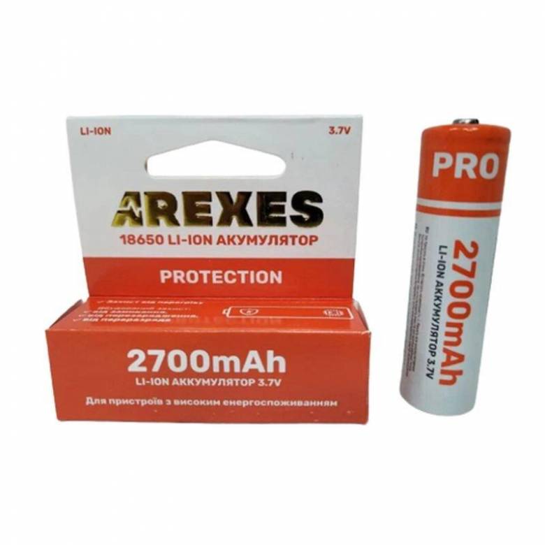 Аккумулятор Arexes 18650 Li-Ion 2700 mAh, 3.7v orange - фото фото фото 0