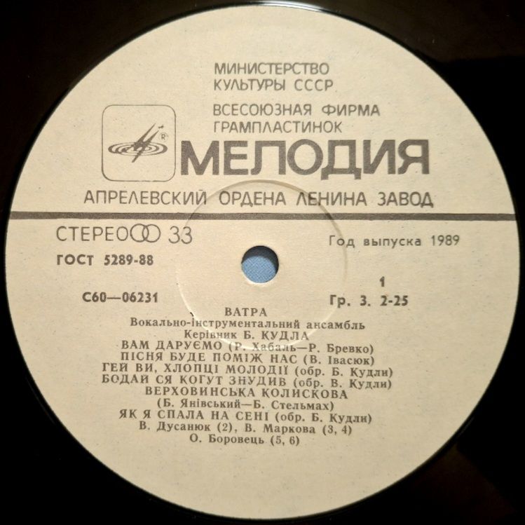 ВІА Ватра - Вам Даруємо - 1975.   (LP). 12. Vinyl. Пластинка. Rare. - фото фото фото 2