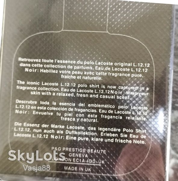 Noir Lacoste Eau de Lacoste L.12.12. 100 мл чоловічі  БЕЗКОШТОВНА ДОСТАВКА НП - фото фото фото 1