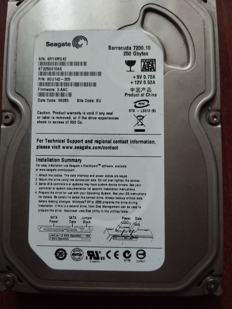 3.5" HDD Seagate 250 Gb - фото фото фото 0