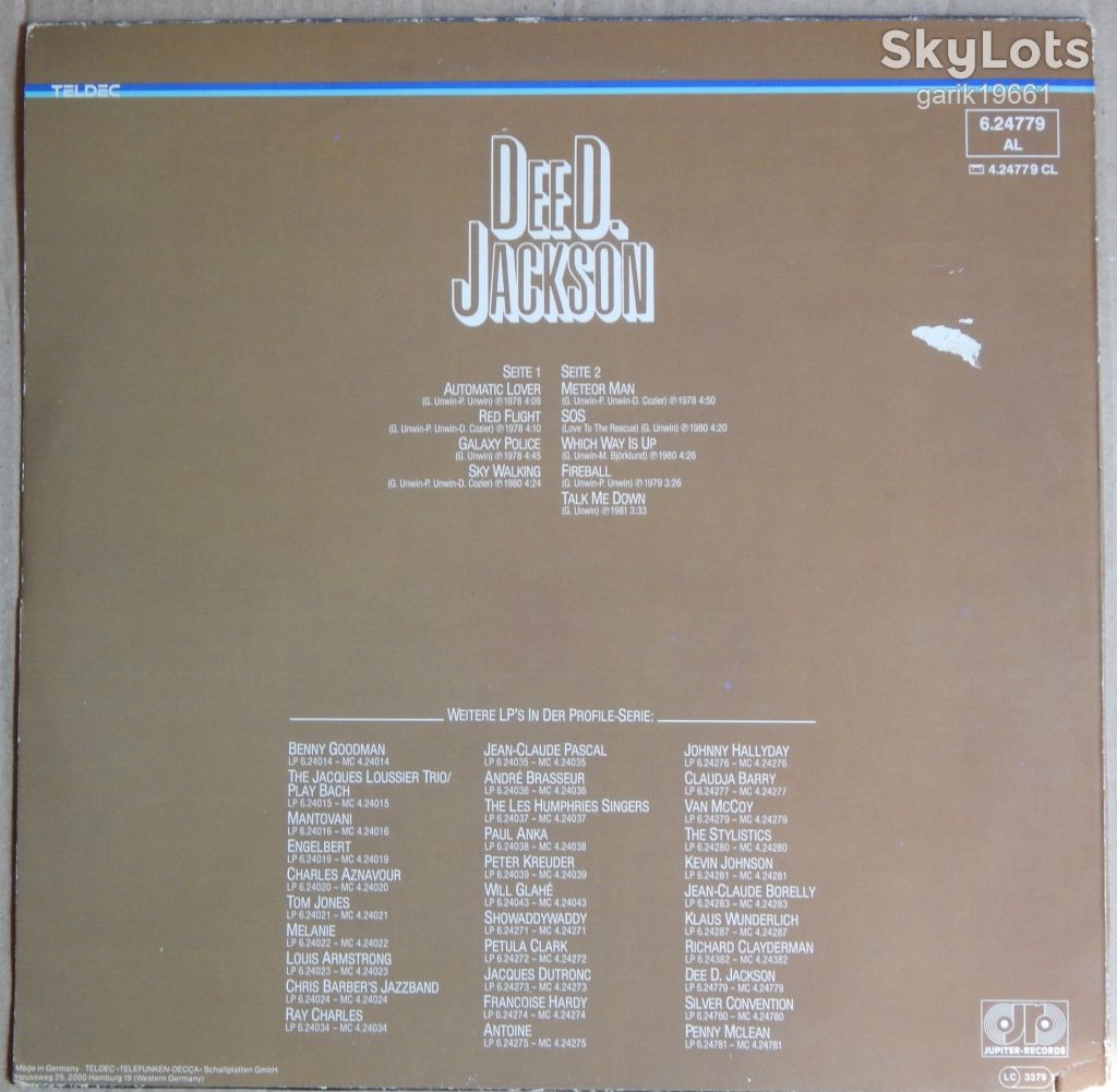 Dee D. Jackson – Profile  (Jupiter Records – 6.24779 AL, Germany) EX+/NM- - фото фото фото 1
