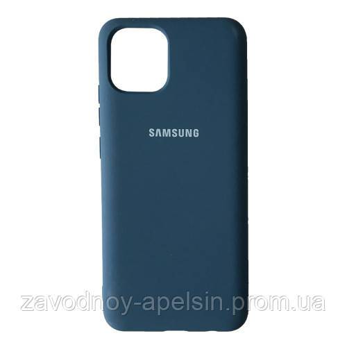 Samsung A03 A035 Чехол силиконовый Silicone Cover (синий) - фото фото фото 0
