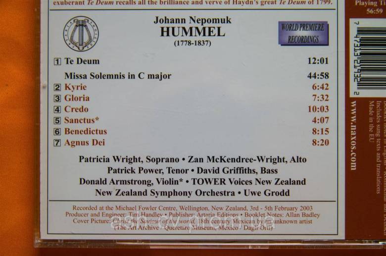 Музичний диск CD. HUMMEL - Missa Solemnis - фото фото фото 3