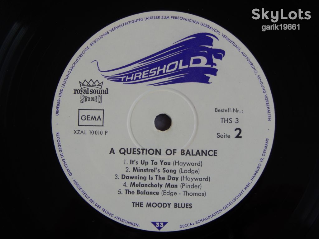 The Moody Blues ‎– A Question Of Balance   (Threshold ‎– THS 3, Germany) EX+/EX+ - фото фото фото 4