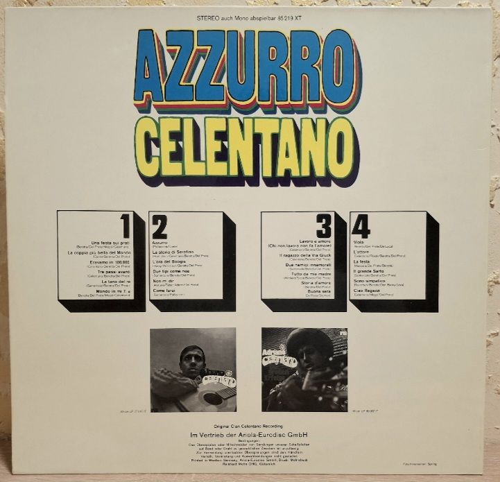 Adriano Celentano - Azzurro. Greatest Hits - 1971.   (2LP). 12. Vinyl. Пластинки. Germany. - фото фото фото 2