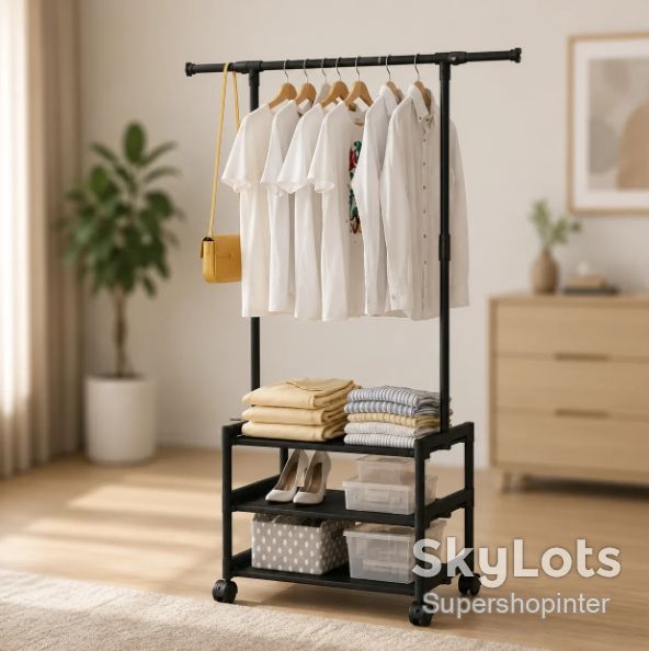 Вешалка напольная SINGLE-POLE SHOE RACK 107-2 с полками для обуви - фото фото фото 3