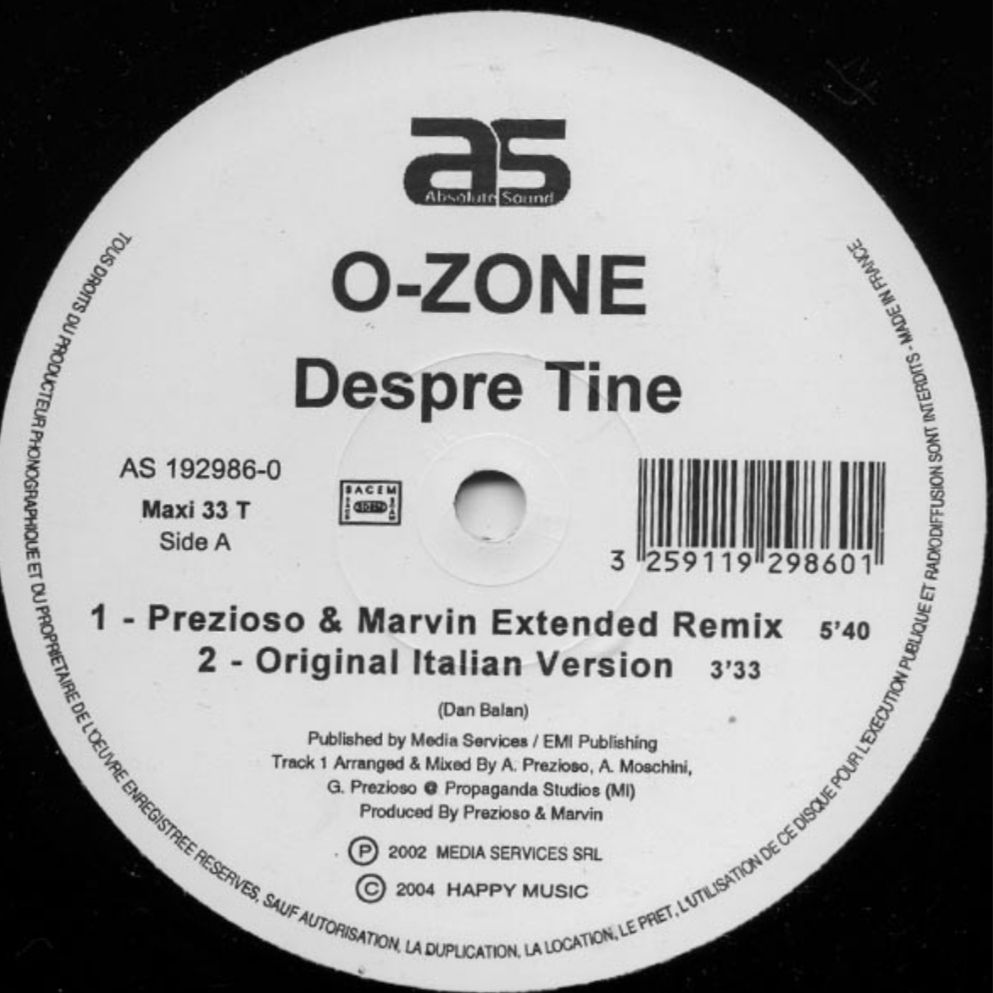 O - Zone - Despre Tine - 2002.   (EP). 12. Vinyl. Пластинка. France. - фото фото фото 2