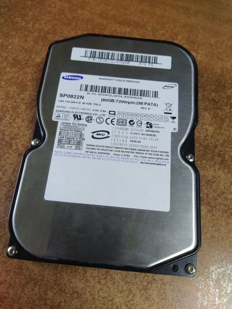 HDD жорсткий диск IDE Samsung SP0822N 80Gb 7200rpm PATA - фото фото фото 1