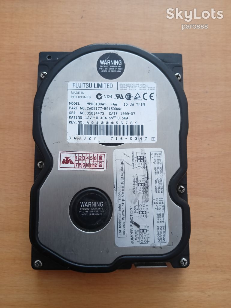 Раритетний жорсткий диск  Fujitsu MPD3108AT       (1999 рік) 10,8Gb - фото фото фото 0