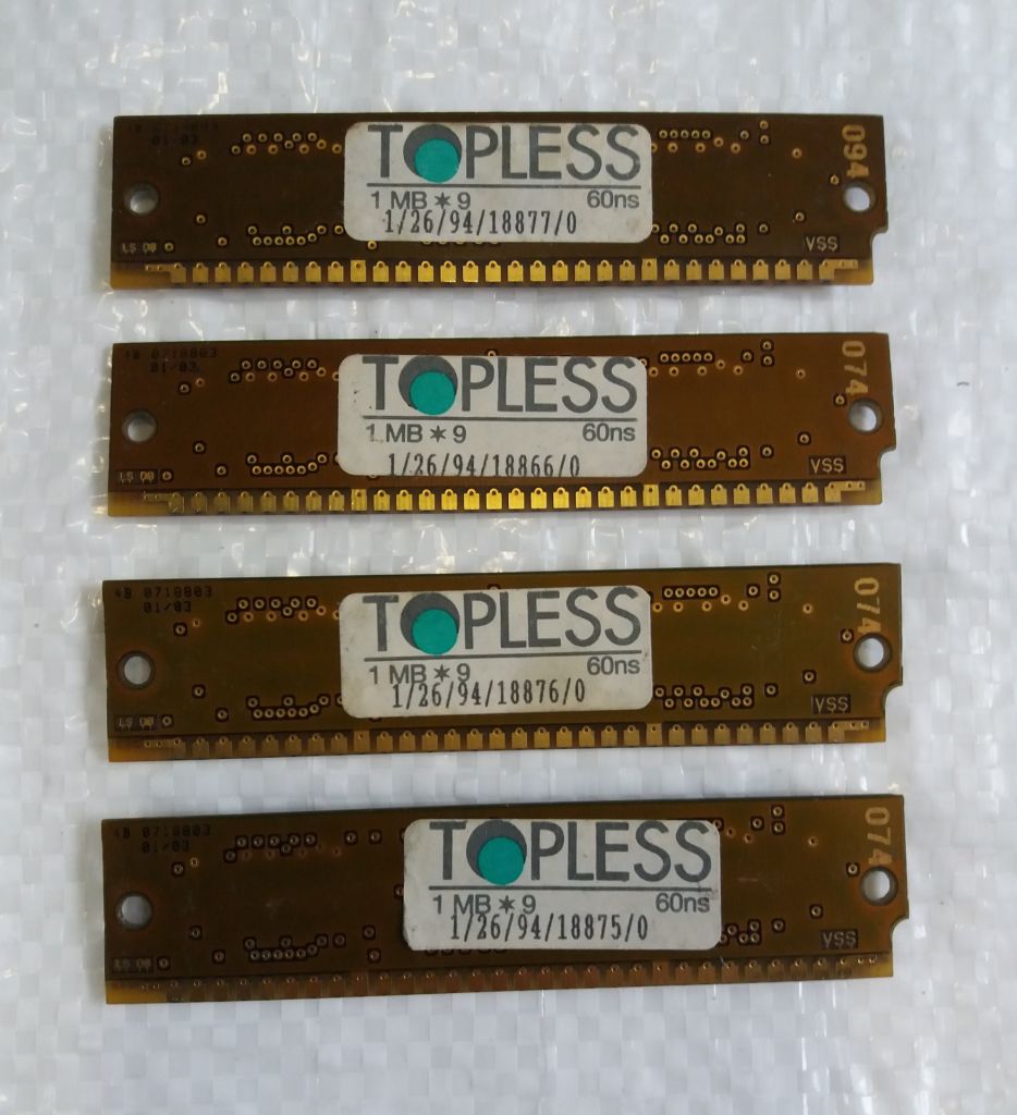 Модуль памяти SIMM 30-pin Memory Module Topless 1MB 60ns   (4шт) - фото фото фото 2