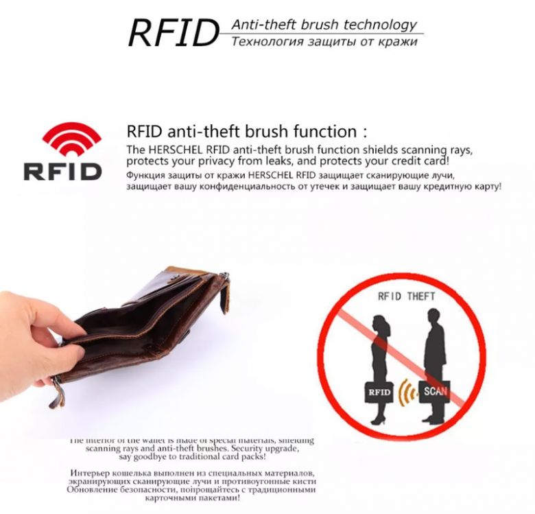 Гаманець із волової шкіри з технологією захисту RFID. - фото фото фото 3