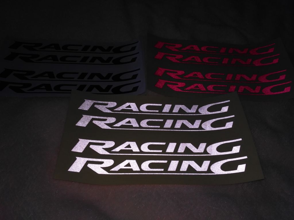 Наклейки на ручки Racing Черная, Красная и Белая светоотражающая 4 шт - фото фото фото 2