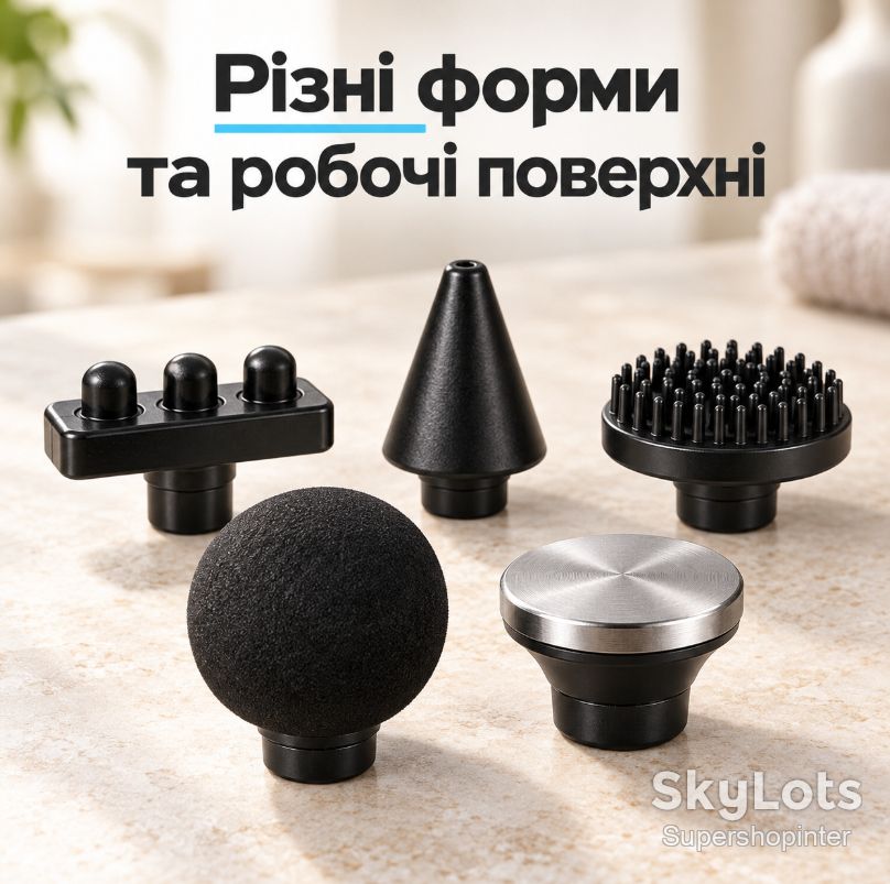 Перкуссионный ручной массажер SL-8890 / Аккумуляторный массажный пистолет 12 насадок - фото фото фото 4