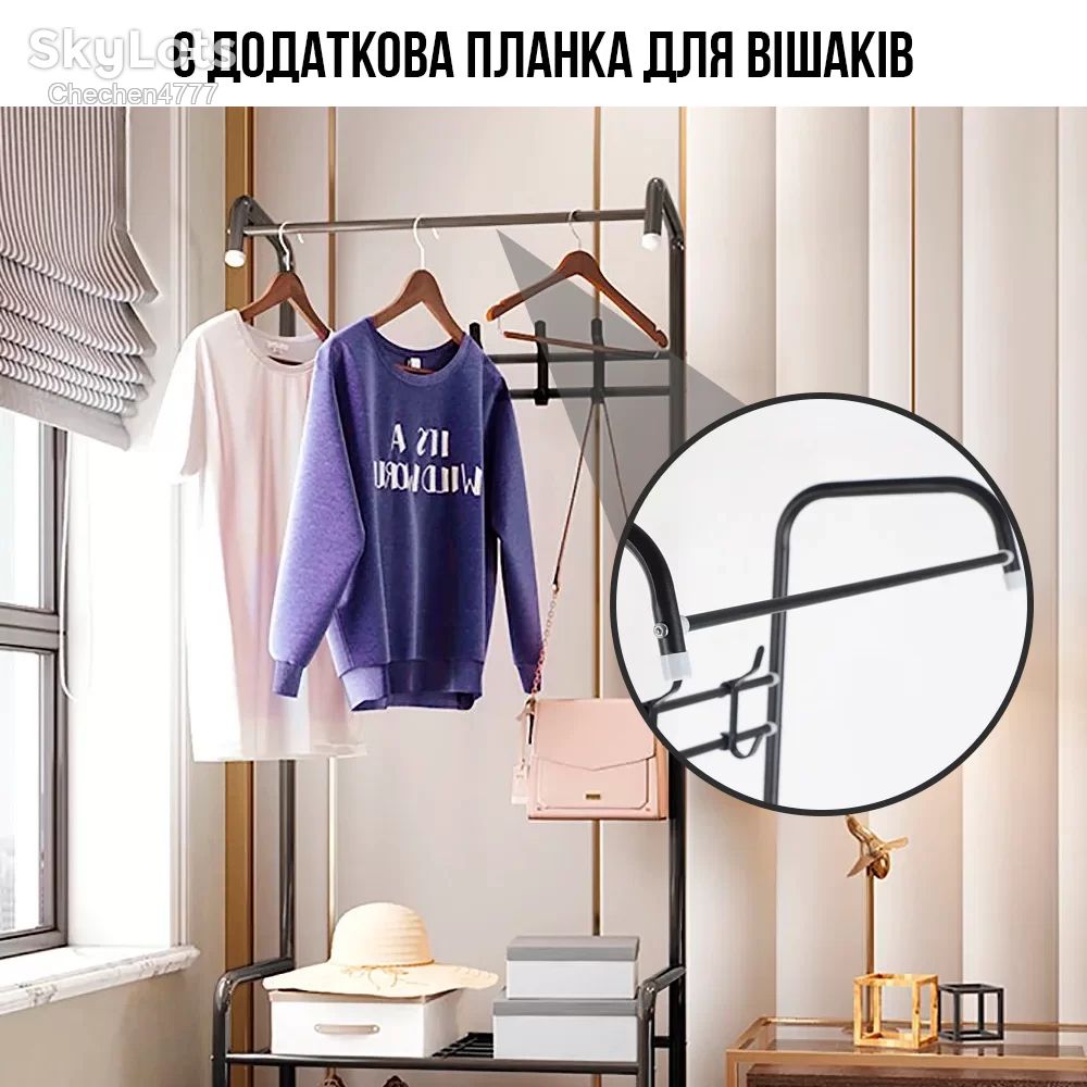 Вішалка для підлоги Corridor Rack / Стійка для одягу БІЛА - фото фото фото 3